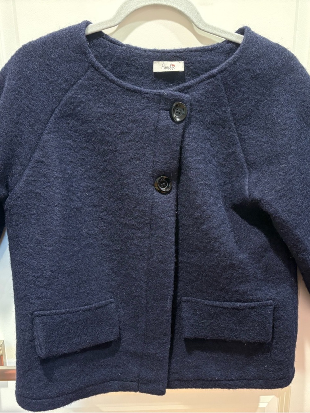Made in Italy Navy Wool Button Jacket
